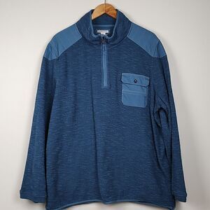 Carbon2Colbalt Quarter Zip Men's Long Sleeve Cotton Pullover Sweater Size XL